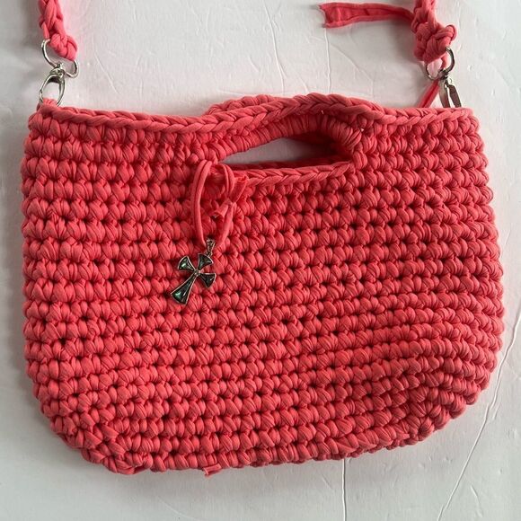 Unbranded Handmade Medium Crochet Barbiecore Soft Girl Pink Bag Barbiecore - Picture 3 of 10